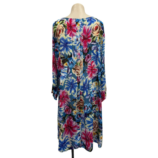 Blue Floral Dress - Size L