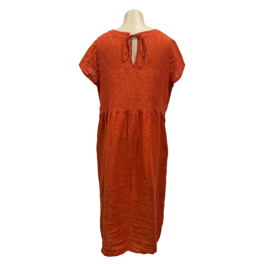 Orange Linen Dress - Size 12
