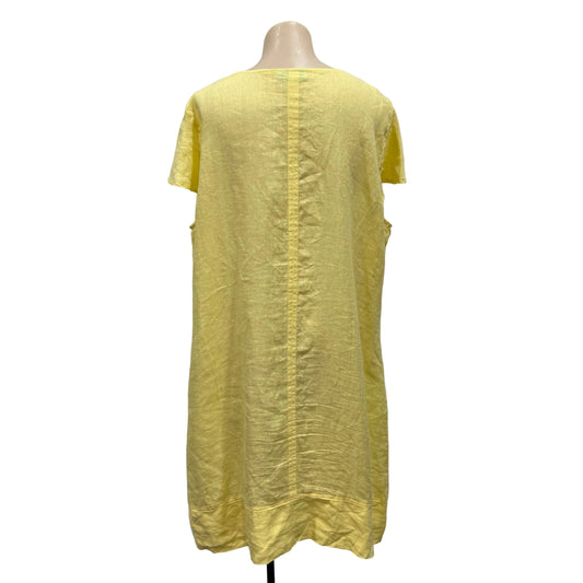 Yellow Linen Dress - Size 18