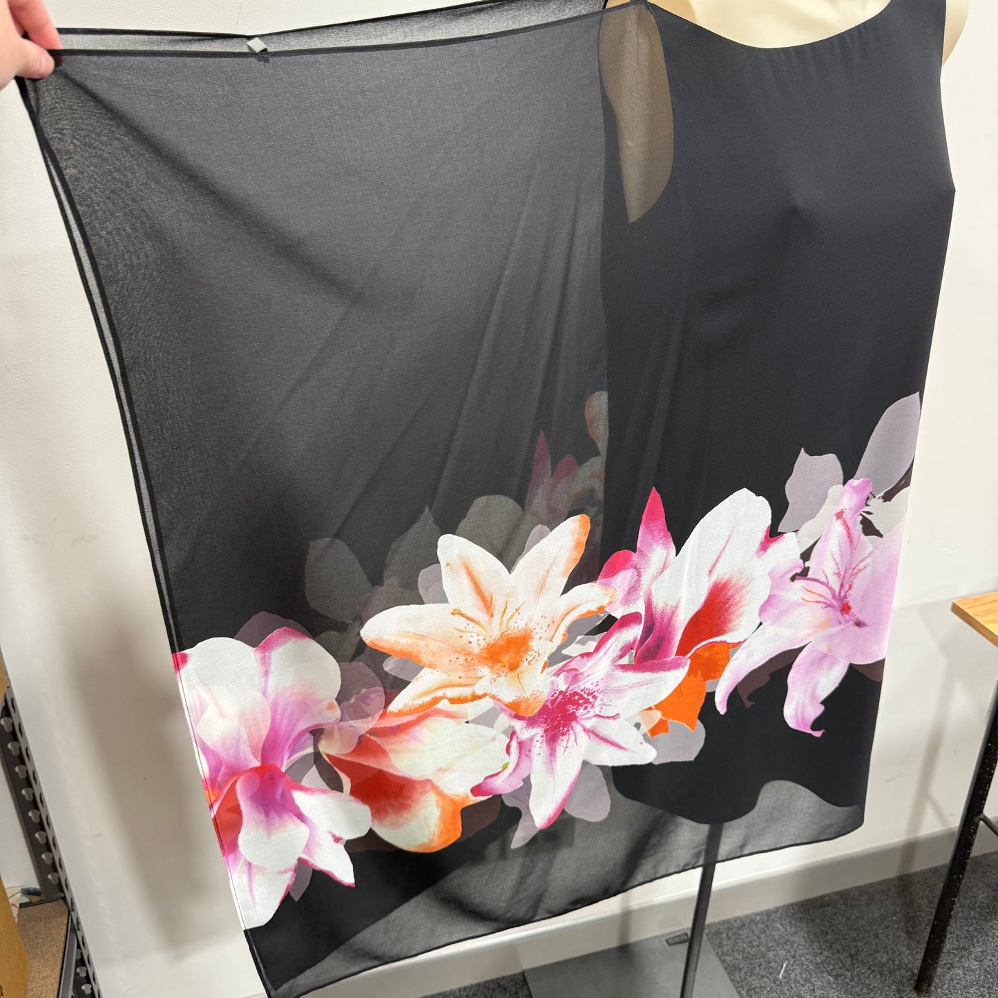 Black Floral Dress - Size 10