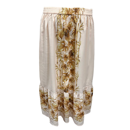 Cream Leaf Skirt - Size 14