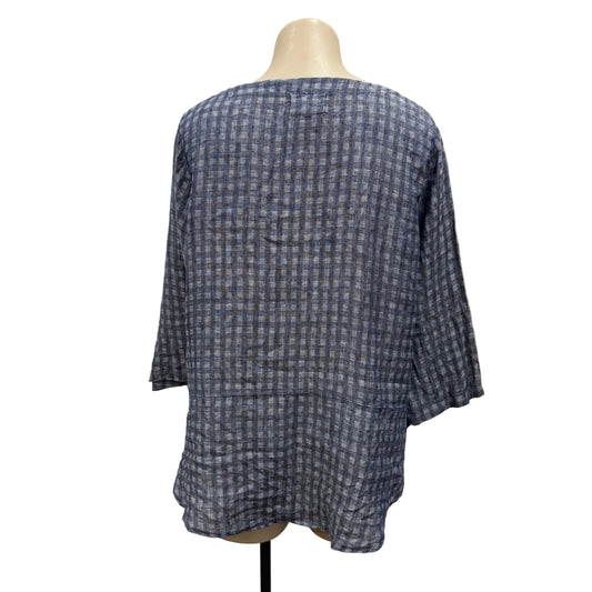 Blue Linen Top - Size M