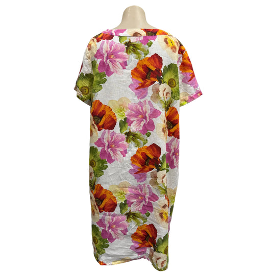 Flower Linen Dress - Size XL