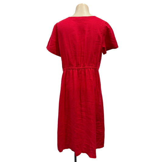 Red Linen Dress - Size 12
