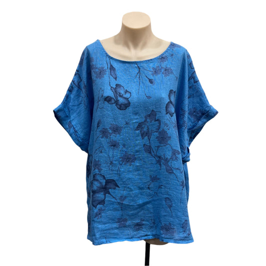 Blue Linen Tee - Size L