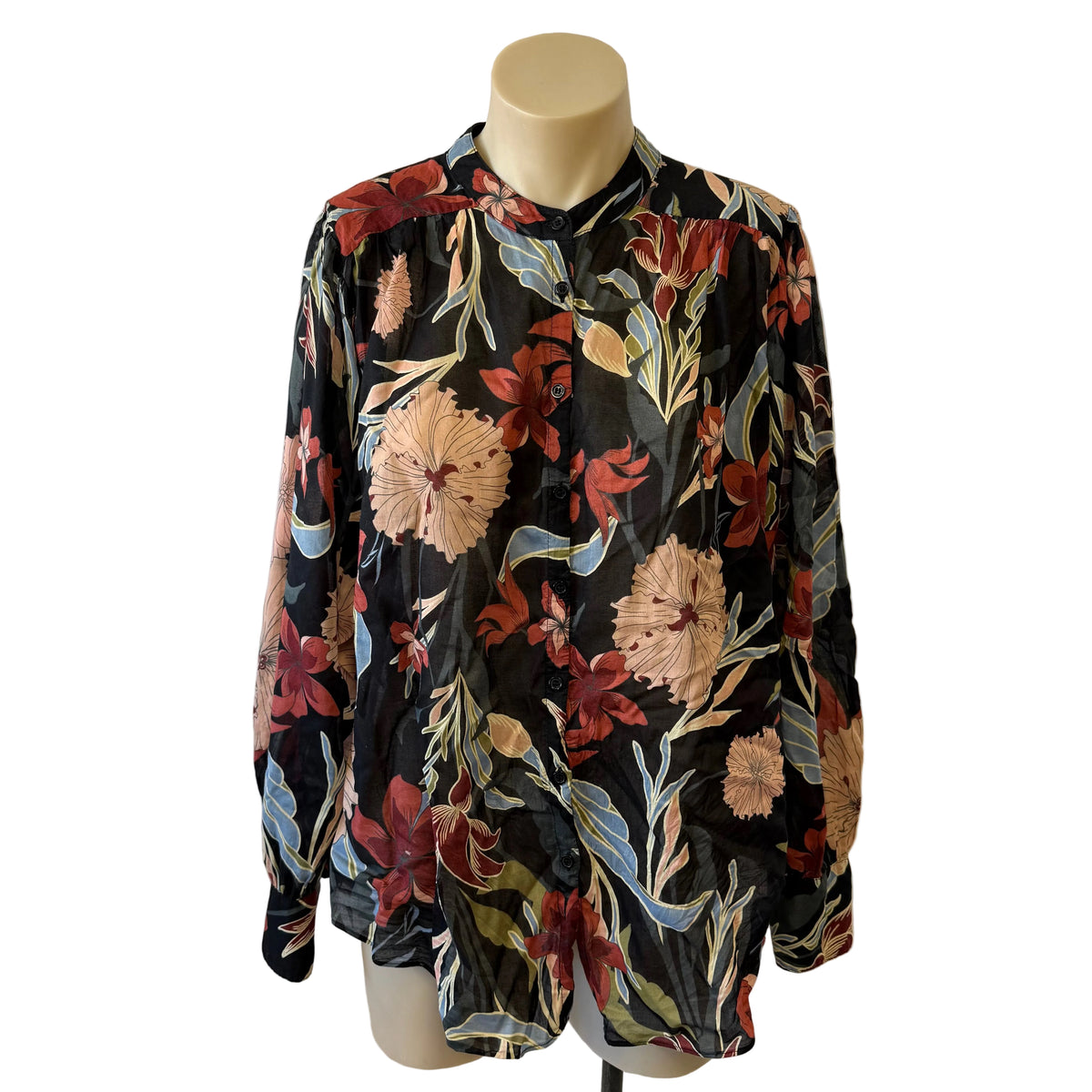 Dark Floral Blouse - Size 10