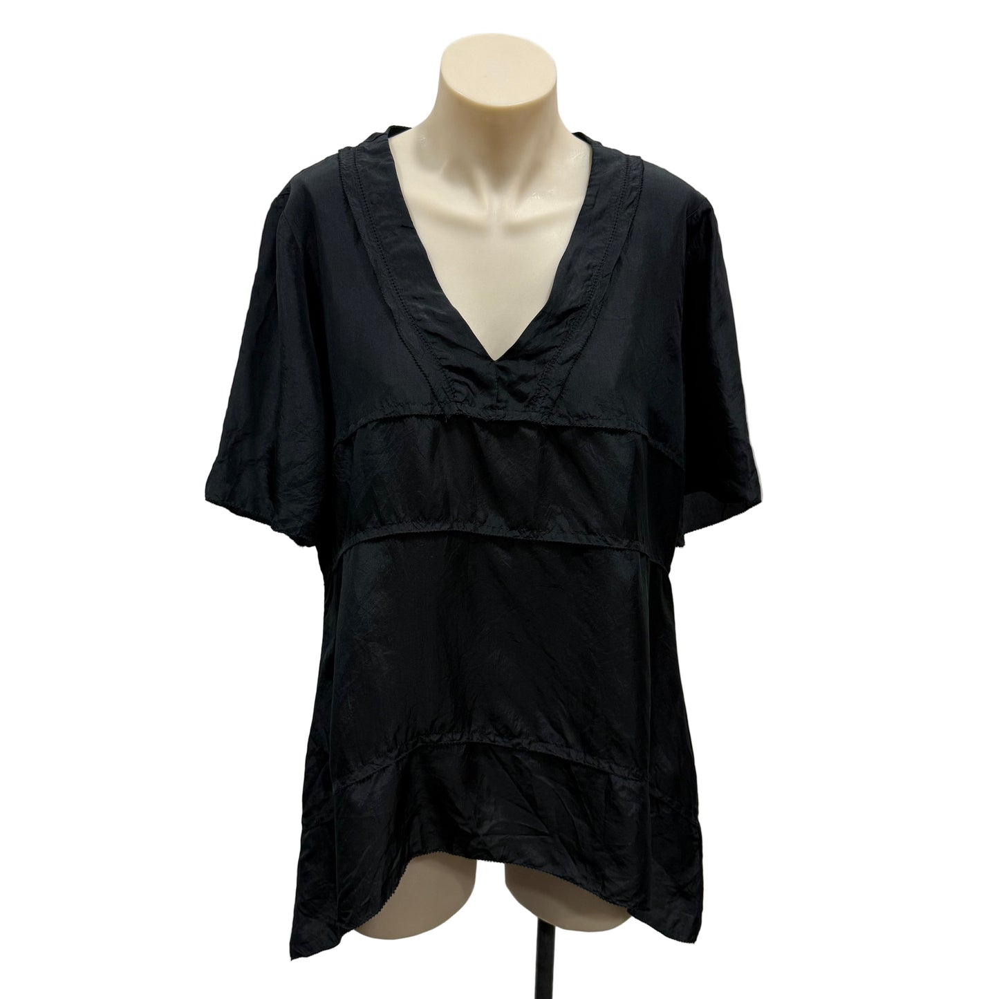 Black Silk Top - Size L