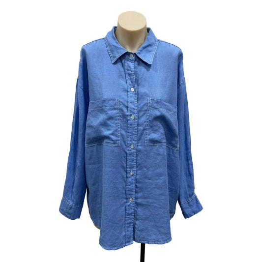 Blue Linen Shirt - Size 12