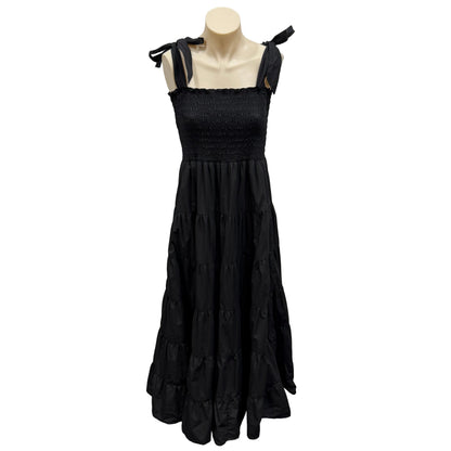 Black Tiered Maxi Dress - Size 10
