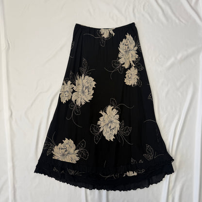 Dark Floral Maxi Skirt - Size 12