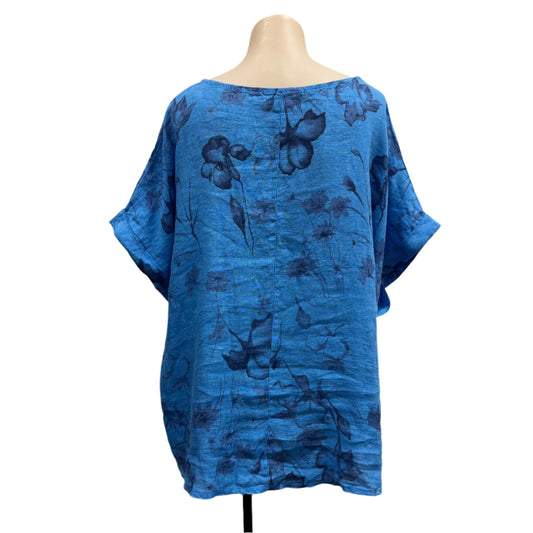 Blue Linen Tee - Size L