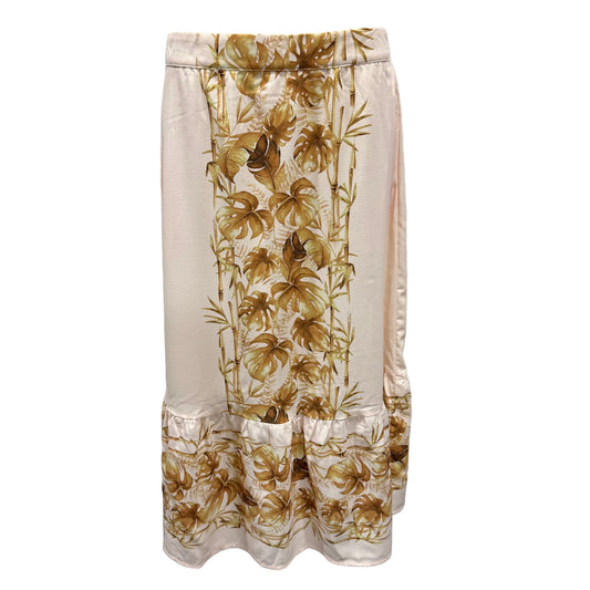 Cream Leaf Skirt - Size 14