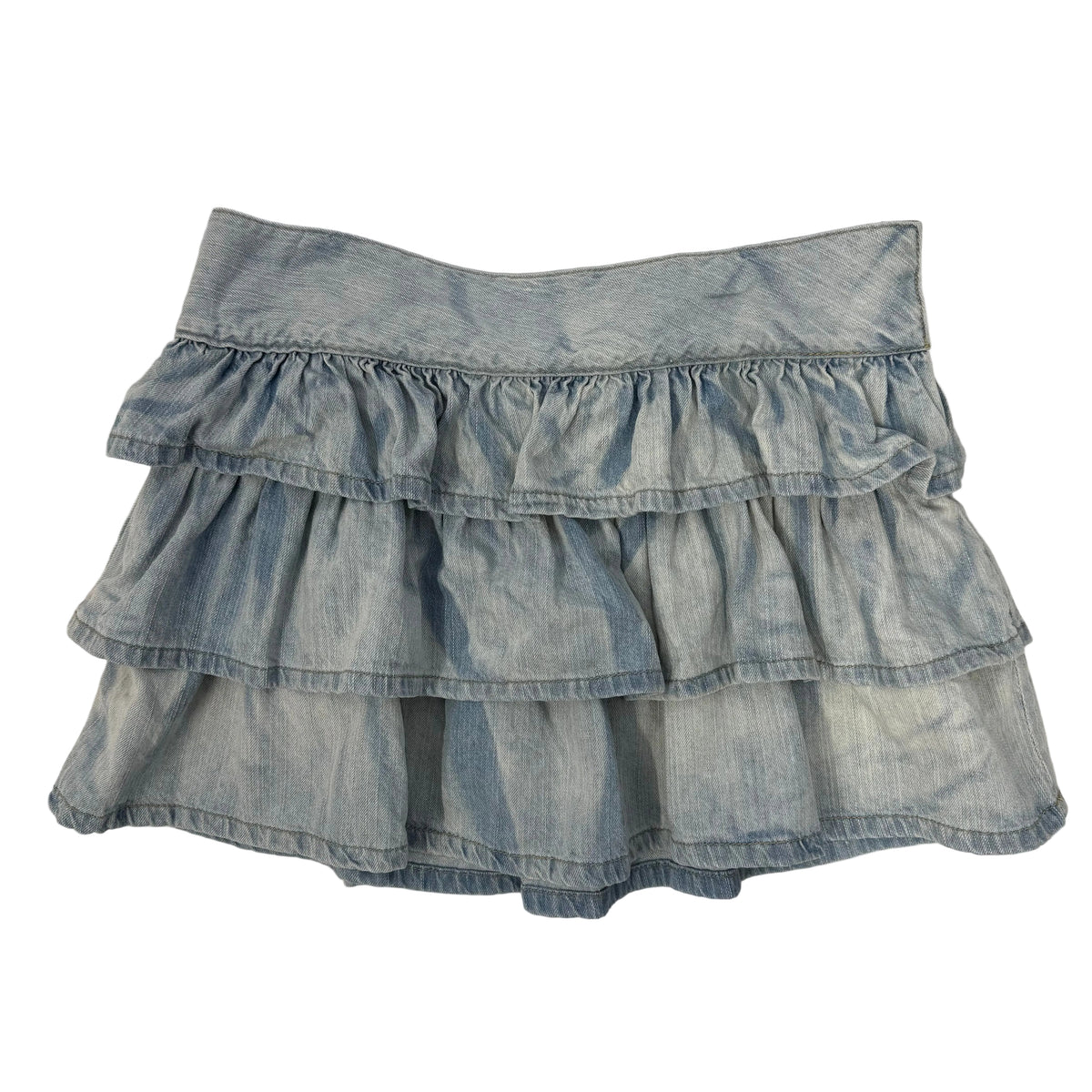 Denim Frill Mini Skirt - Size 10