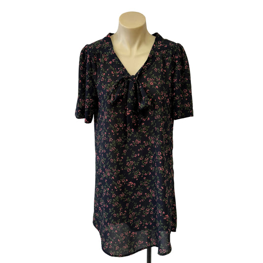 Navy Floral Dress- Size XS