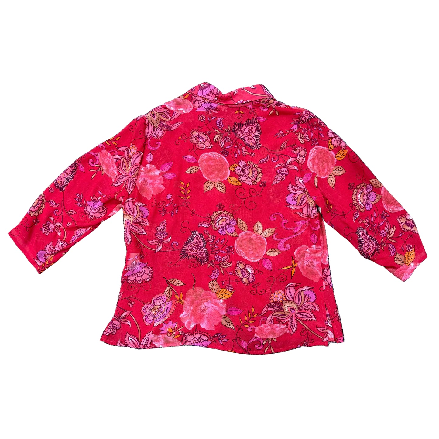 Red Floral Blouse - Size 10