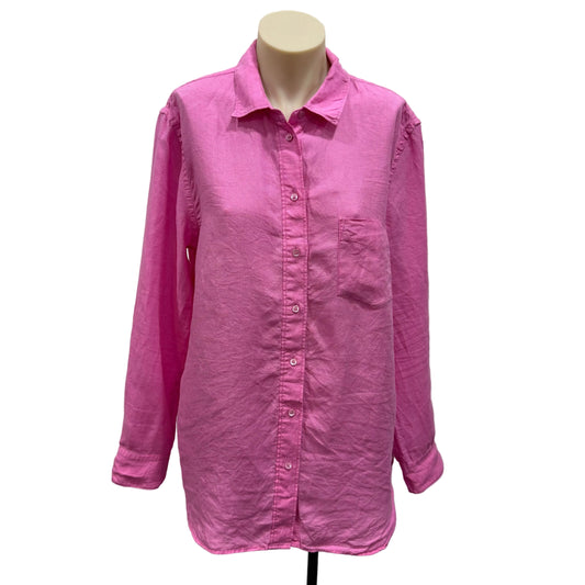 Pink Linen Blouse - Size 12