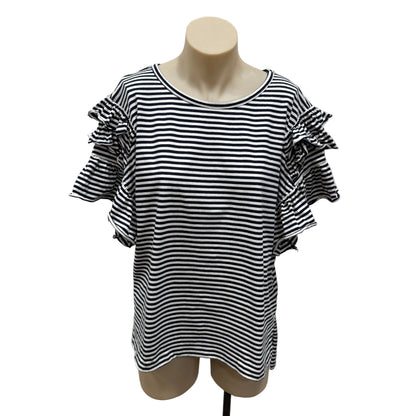 Stripy Frill Tee - Size XS