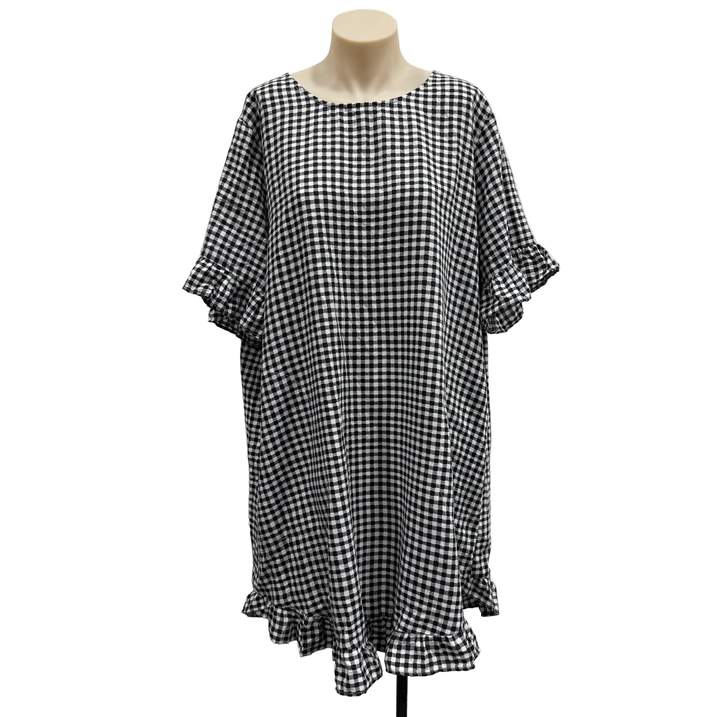 Gingham Button Dress - Size M/L