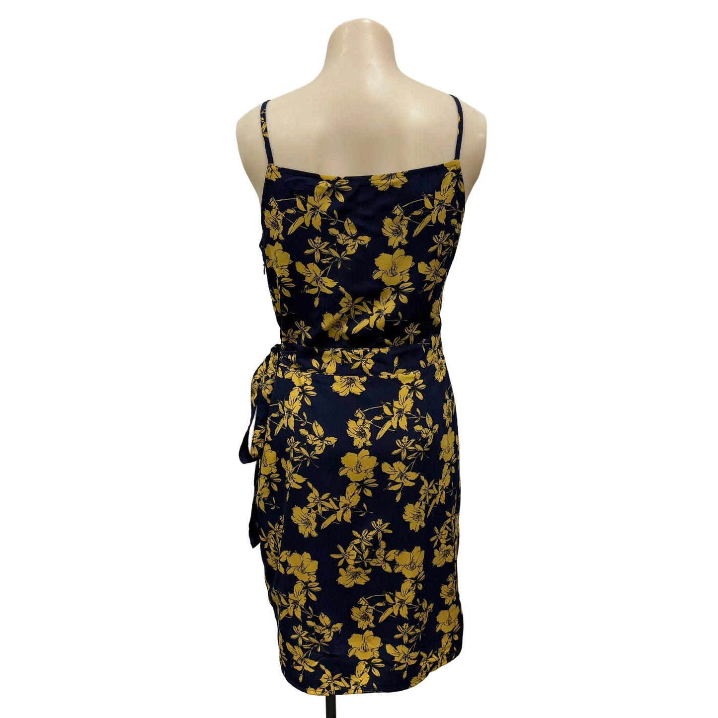 Navy & Yellow Floral Dress - Size 8
