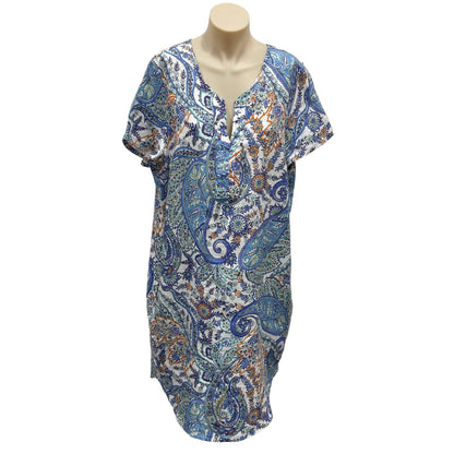 Paisley Linen Dress - Size 16