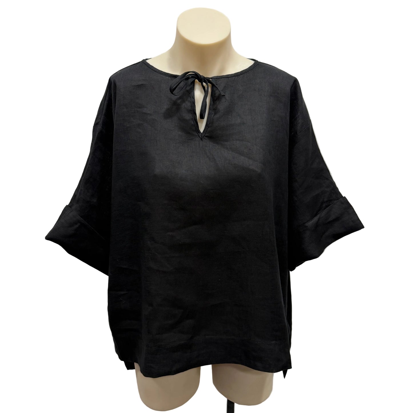 Black Linen Tee - Size M