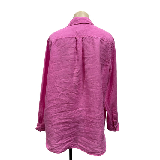 Pink Linen Blouse - Size 12