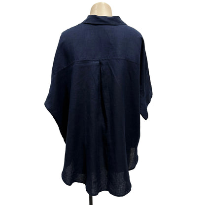 Navy Linen Shirt - Size 8