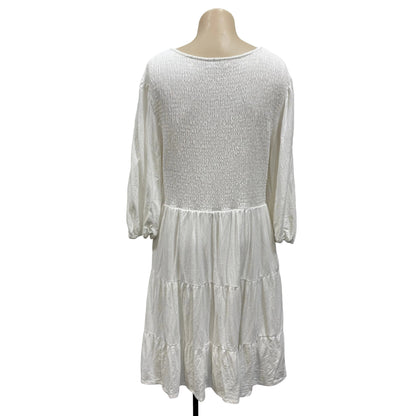 White Tiered Dress - Size 16
