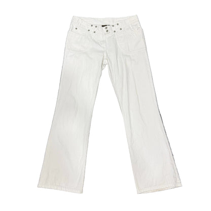 Low Waist White Jeans - Size 14