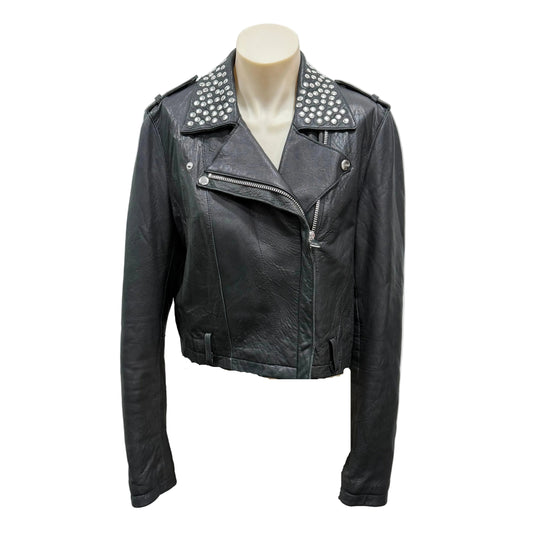 Stud Leather Jacket - Size 14