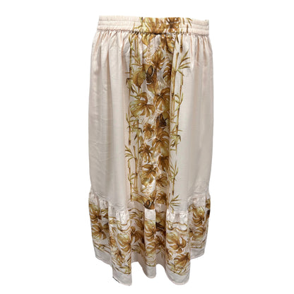 Cream Leaf Skirt - Size 14