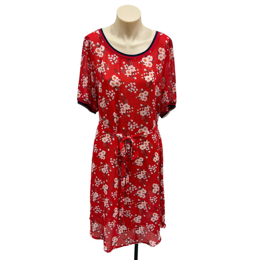 Red Floral Dress - Size M