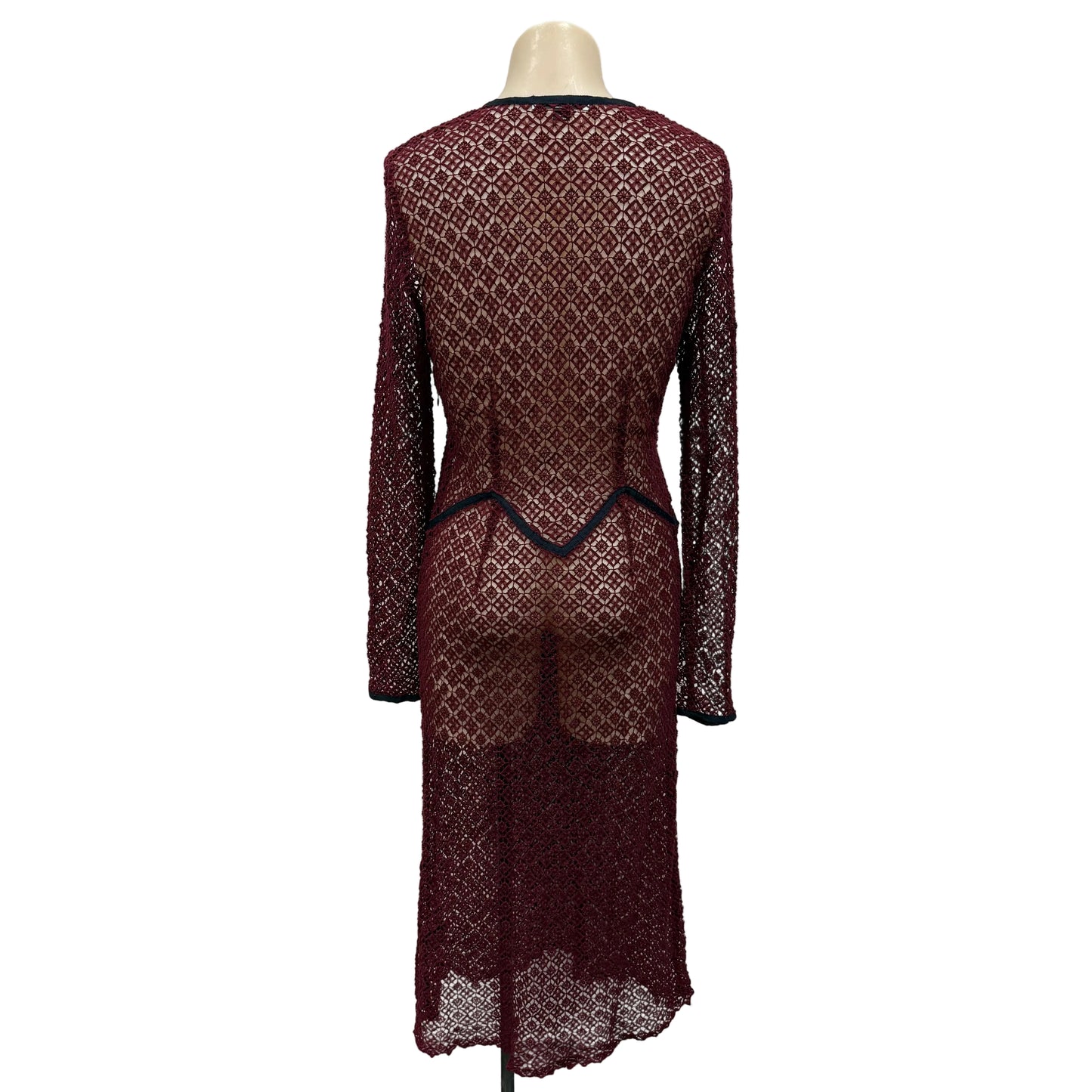 Maroon Lace Dress - Size S