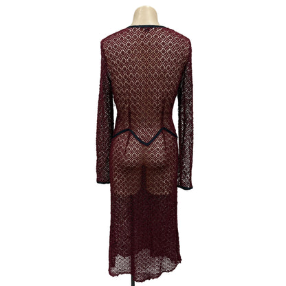 Maroon Lace Dress - Size S