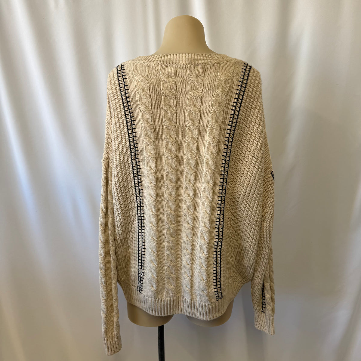 Cream Cable Sweater - Size M
