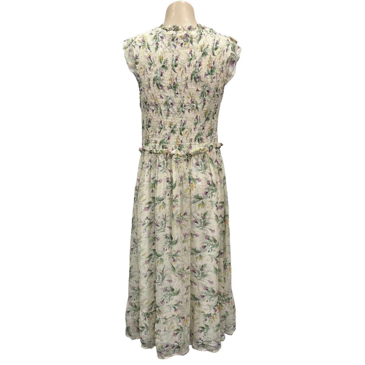 Cream Floral Dress - Size 14