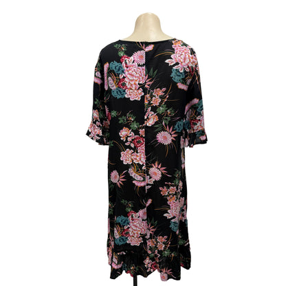 Dark Floral Dress - Size 14