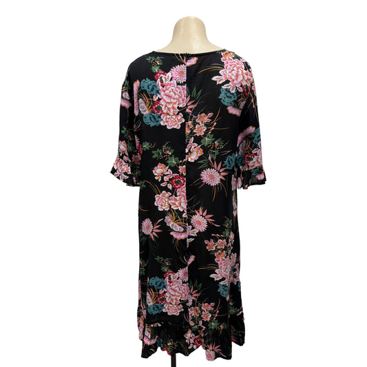 Dark Floral Dress - Size 14
