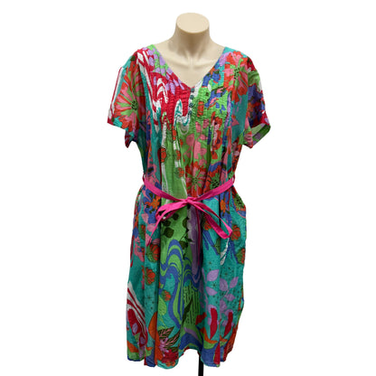 Colourful Cotton Dress - Size 16
