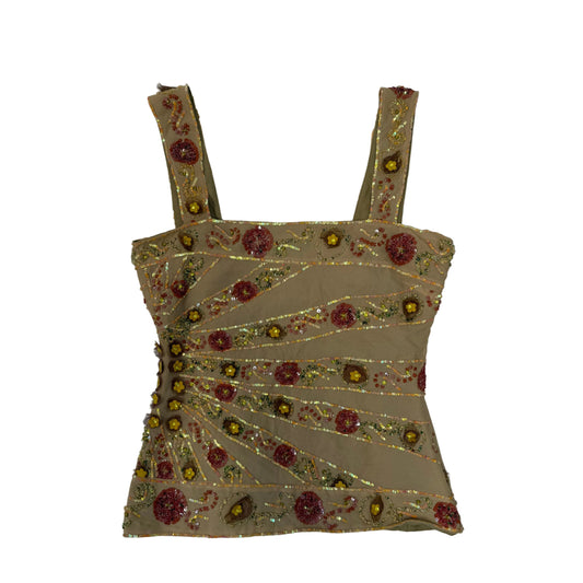 Beige Silk Tank - Size 8￼