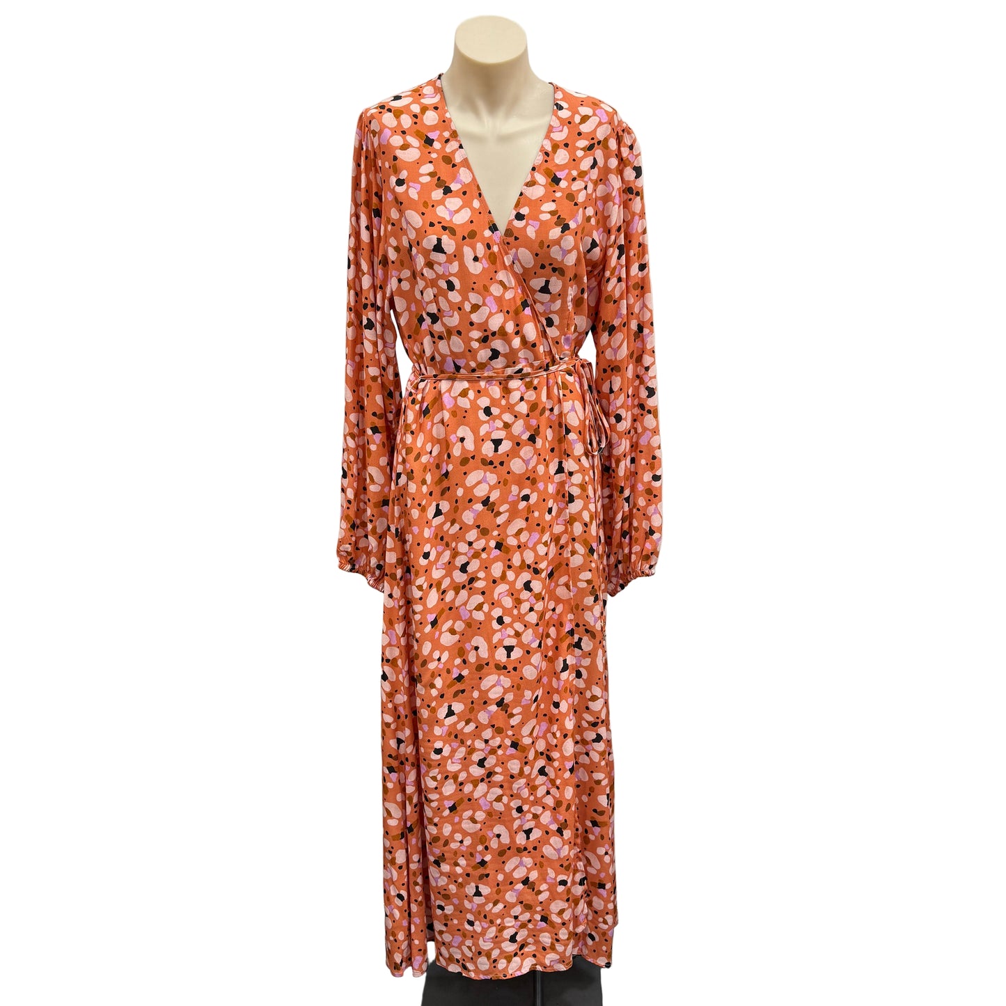 Orange Wrap Dress - Size 12