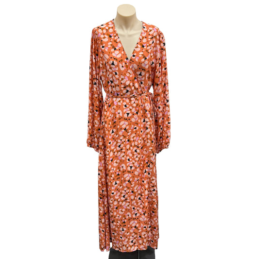 Orange Wrap Dress - Size 12