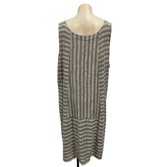 Stripe Linen Dress - Size 14