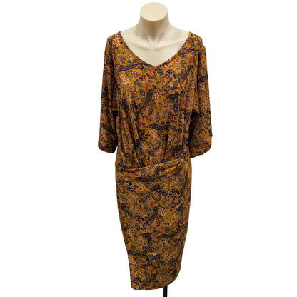 Mustard Wrap Dress - Size 14