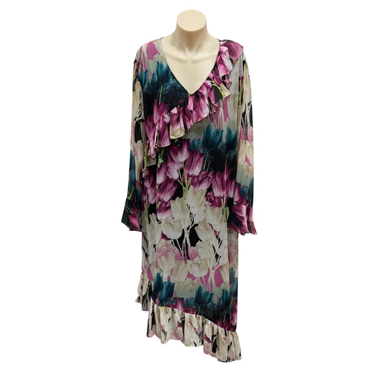 Dark Floral Dress - Size 16