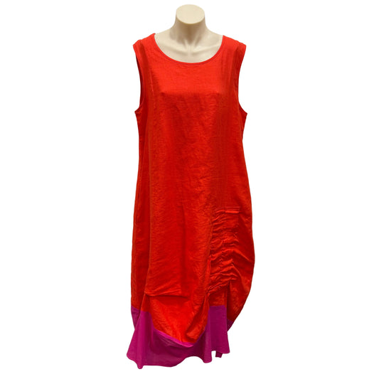 Orange Linen Dress - Size 14