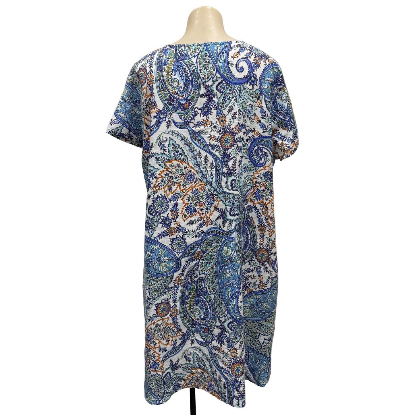 Paisley Linen Dress - Size 16