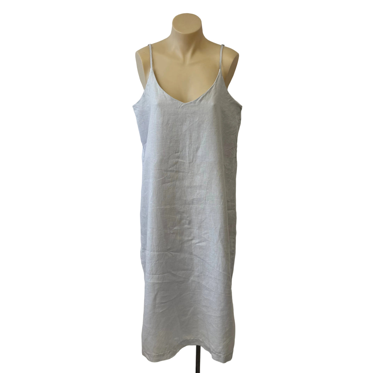 Pale Blue Linen Dress - Size 12