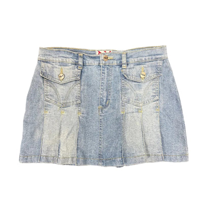 Pleated Denim Skirt - Size 30