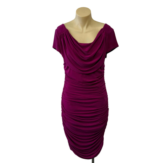 Ruched Magenta Dress - Size 12